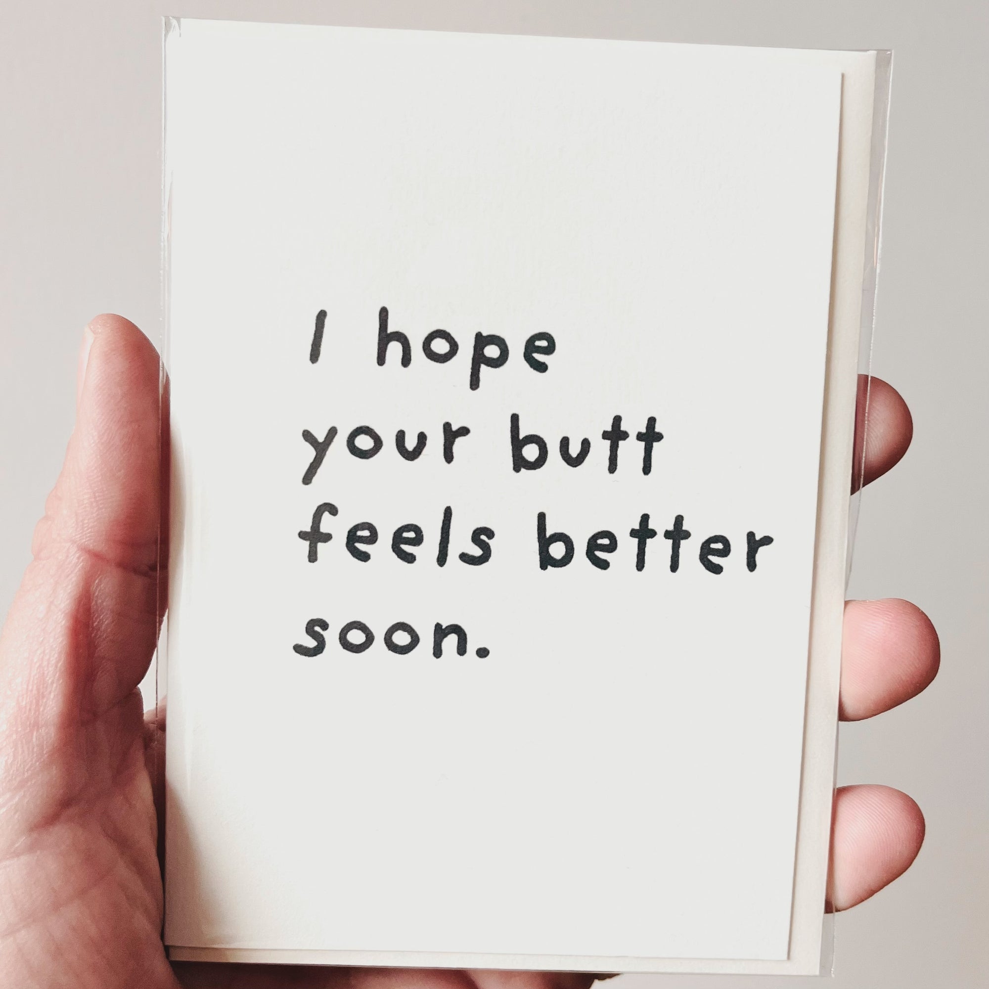 I hope your butt feels better soon.